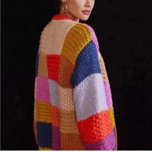 SAACHI Colorblock Multicolored Cardigan Sweater - Picture 5 of 6